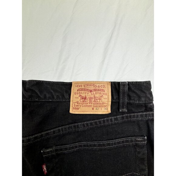 Levi's 550 Relaxed Fit Jeans Men's W42 L30 Black Denim 100% Cotton VTG - Picture 6 of 10